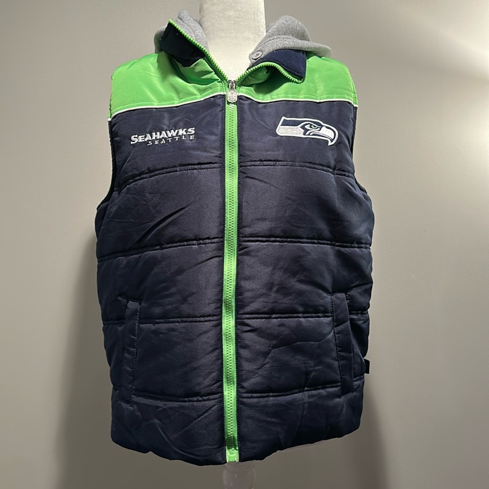 Seattle Seahawks vest with hood
